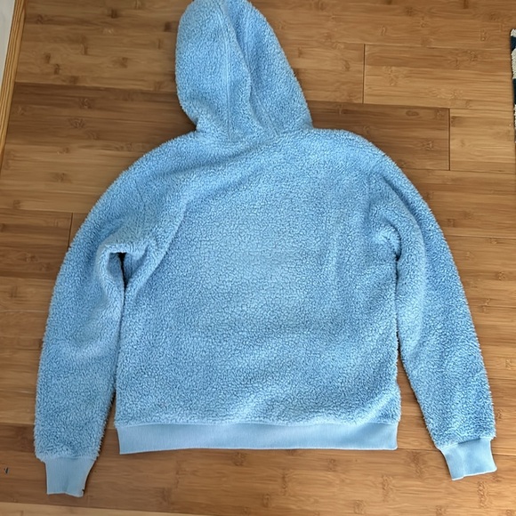Athleta Girls Cozy Fleece Hoodie size XXL16- baby blue - Picture 6 of 6
